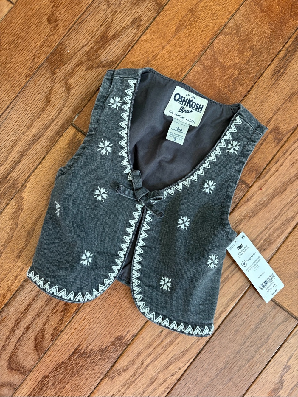 OshKosh B'gosh Dark Gray Embroidered Toddler Vest